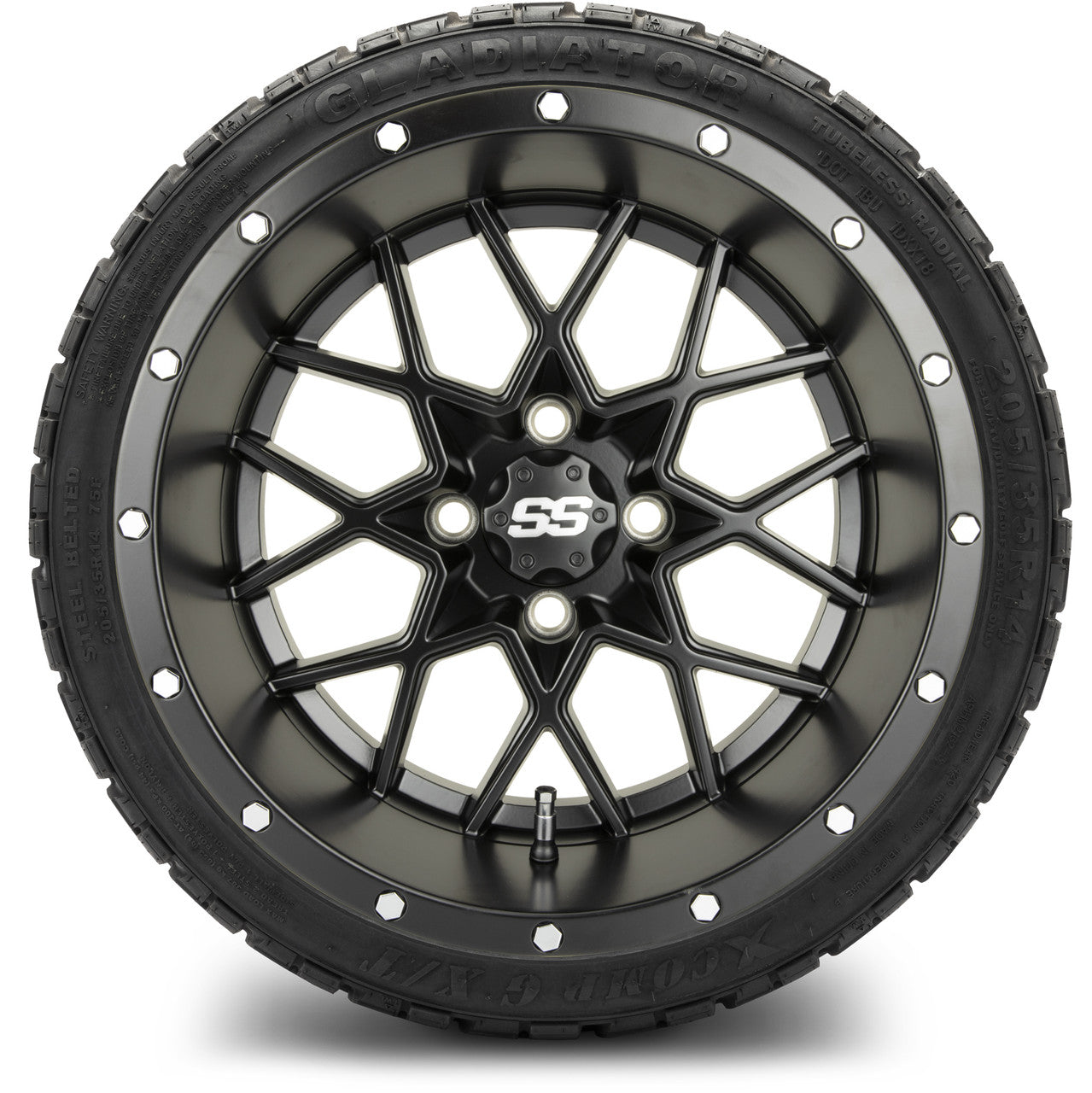 MODZ® 14" Vortex Matte Black Wheels & Off-Road Tires Combo