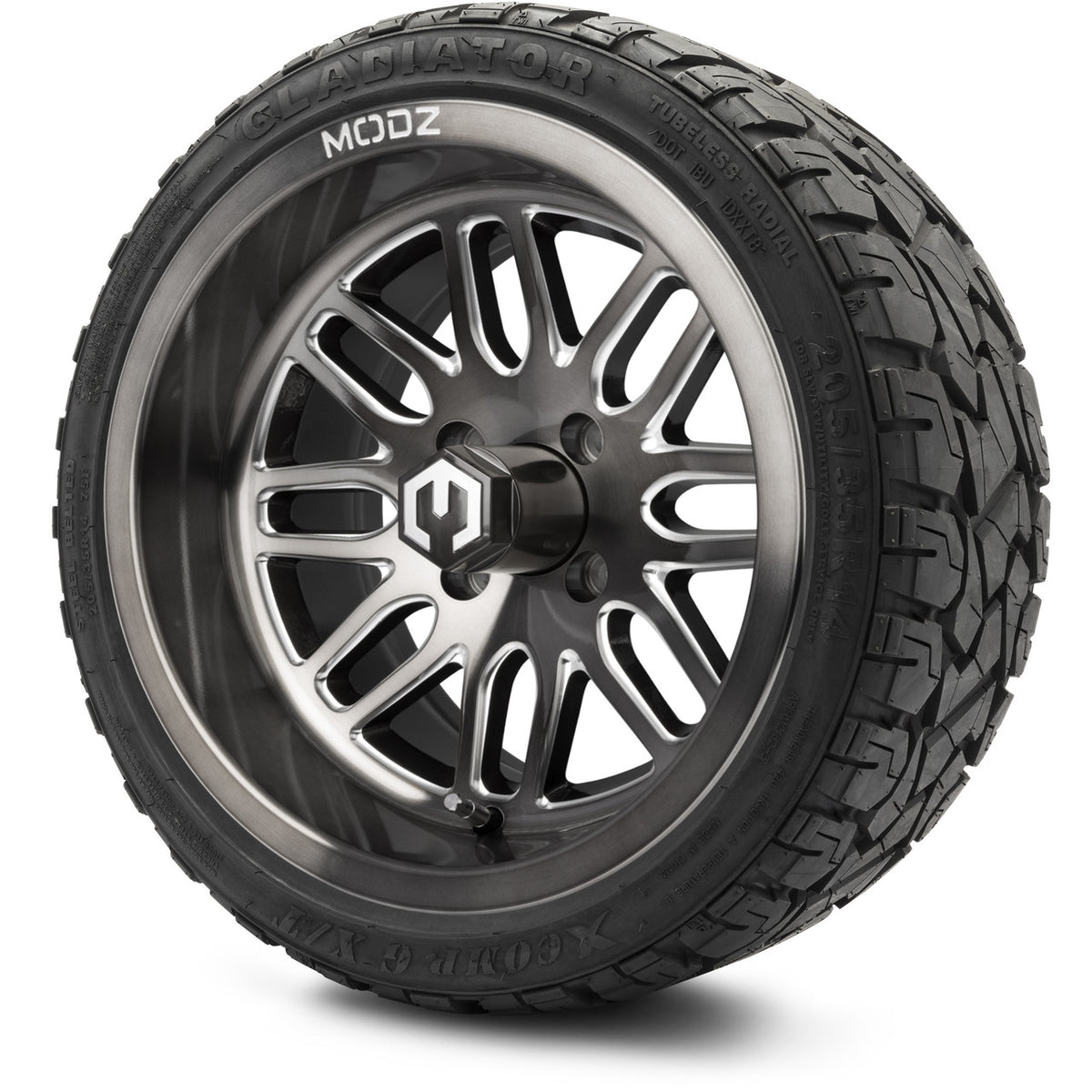 MODZ® 14" Mayhem Brushed Gunmetal with Ball Mill Wheels & Off-Road Tires Combo