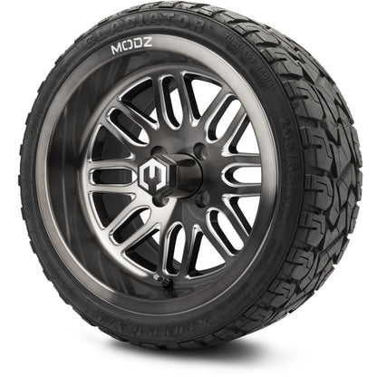 MODZ® 14" Mayhem Brushed Gunmetal with Ball Mill Wheels & Off-Road Tires Combo