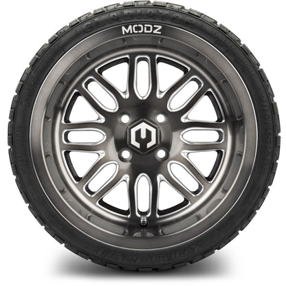 MODZ® 14" Mayhem Brushed Gunmetal with Ball Mill Wheels & Off-Road Tires Combo
