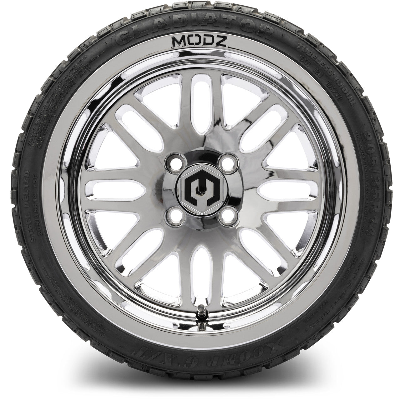 MODZ® 14" Mayhem Chrome Wheels & Off-Road Tires Combo