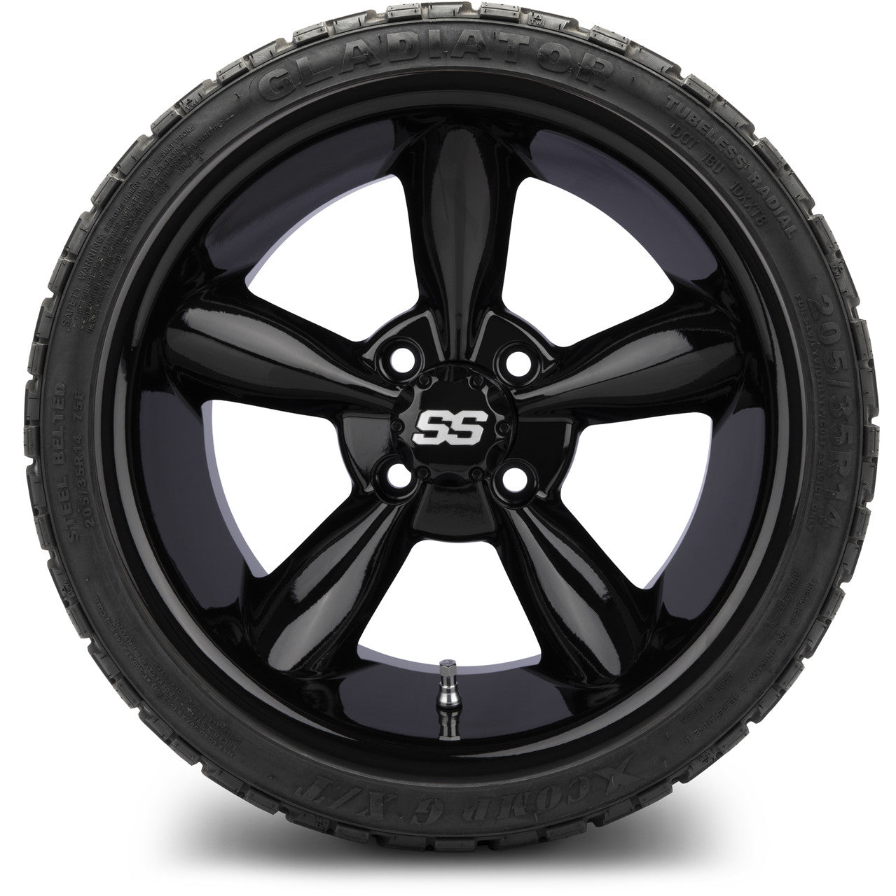 MODZ® 14" Godfather Glossy Black Wheels & Off-Road Tires Combo