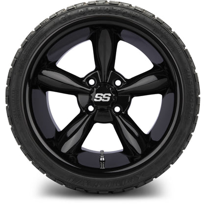 MODZ® 14" Godfather Glossy Black Wheels & Off-Road Tires Combo