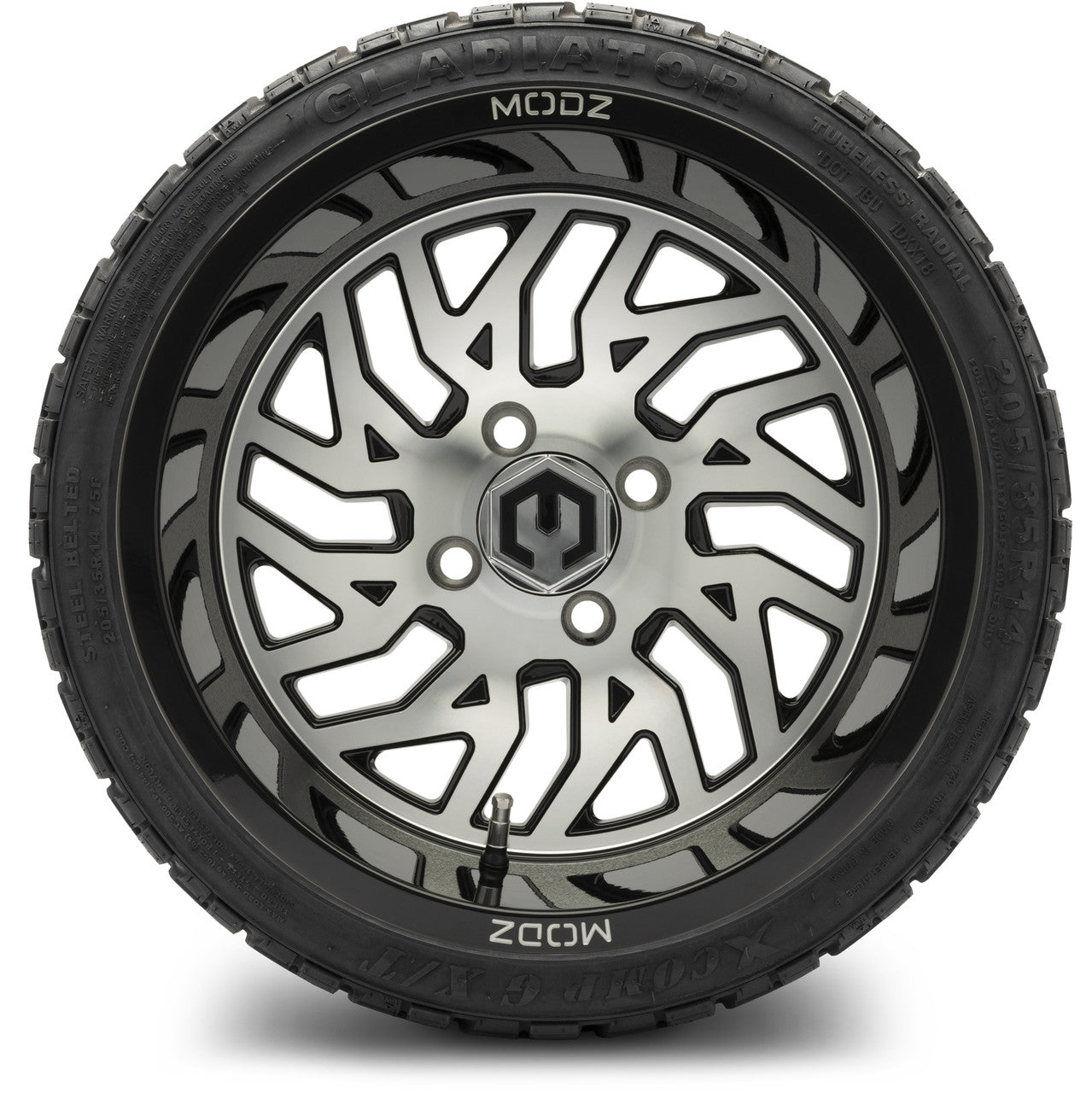 MODZ® 14" Carnage Machined Black Wheels & Off-Road Tires Combo