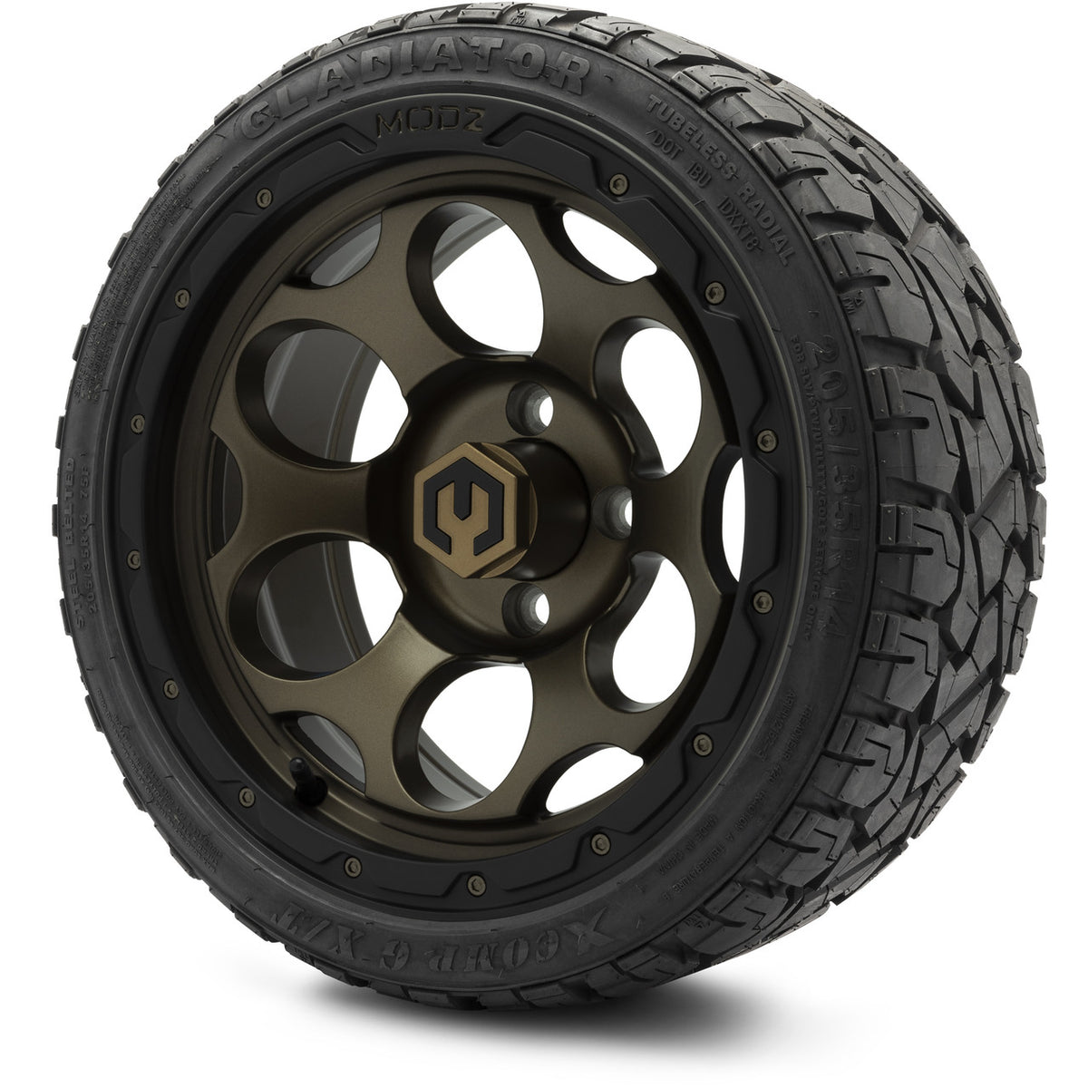 MODZ® 14" Militia Bronze Wheels & Off-Road Tires Combo