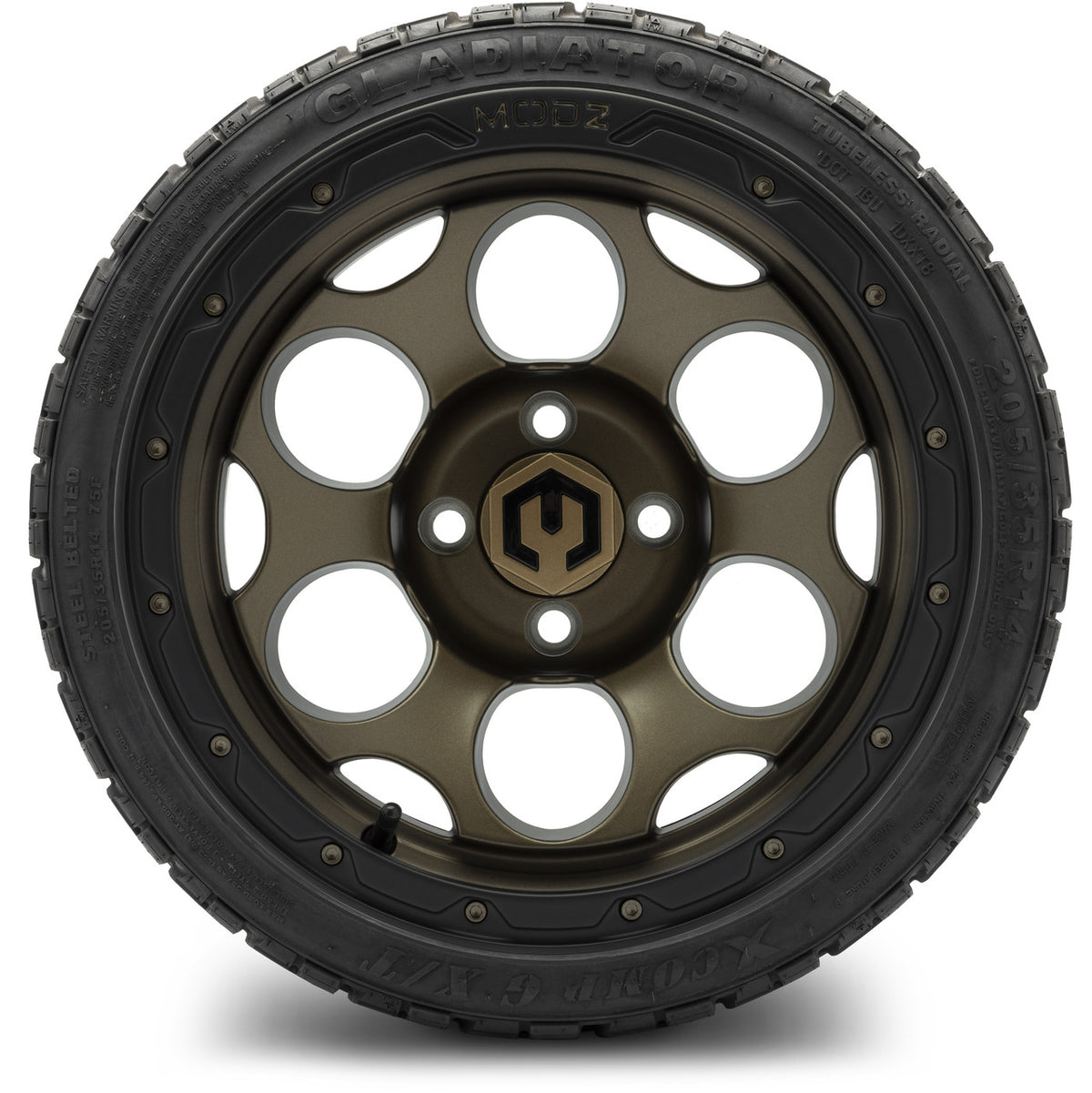 MODZ® 14" Militia Bronze Wheels & Off-Road Tires Combo