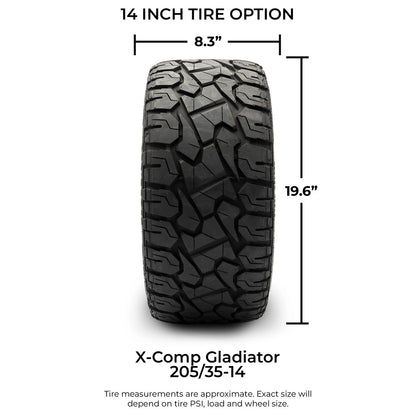 MODZ® 14" Blitz Machined Black Wheels & Off-Road Tires Combo