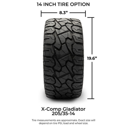 MODZ® 14" Renegade Machined Black Wheels & Off-Road Tires Combo