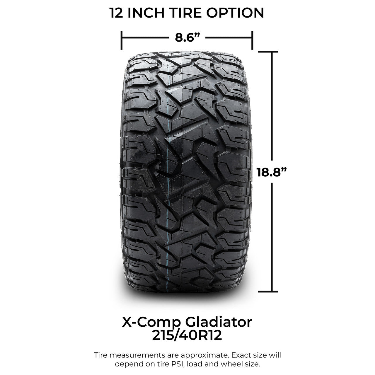 MODZ® 12" Vampire Machined Black Wheels & Off-Road Tires Combo