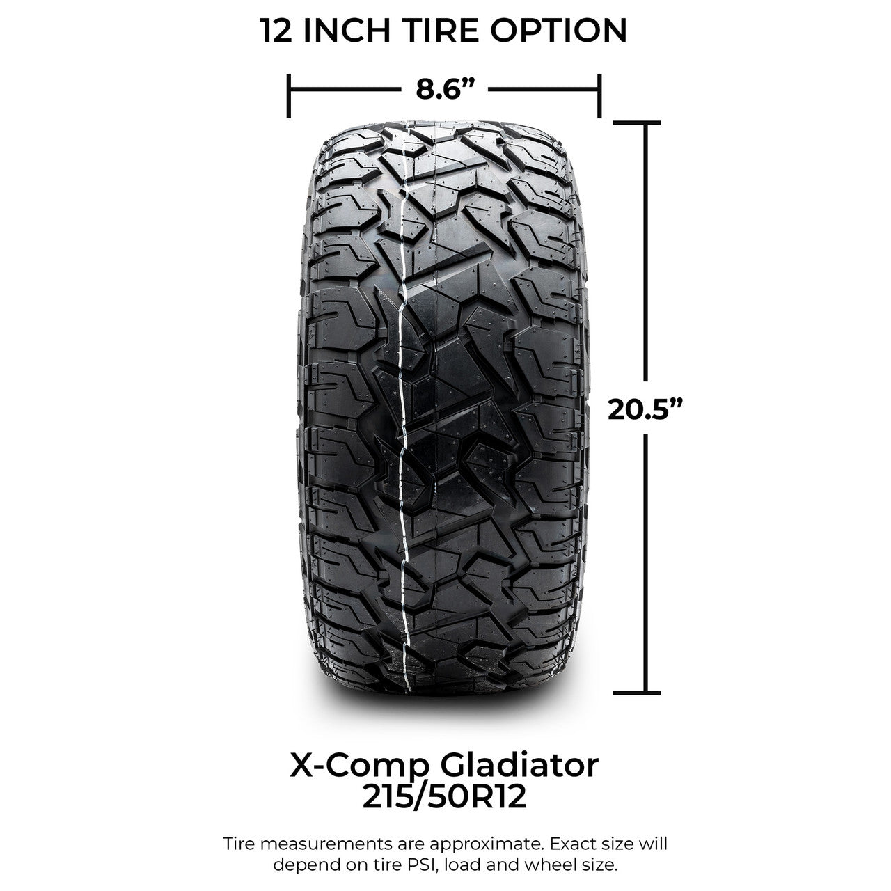 MODZ® 12" Vortex Machined Black Wheels & Off-Road Tires Combo