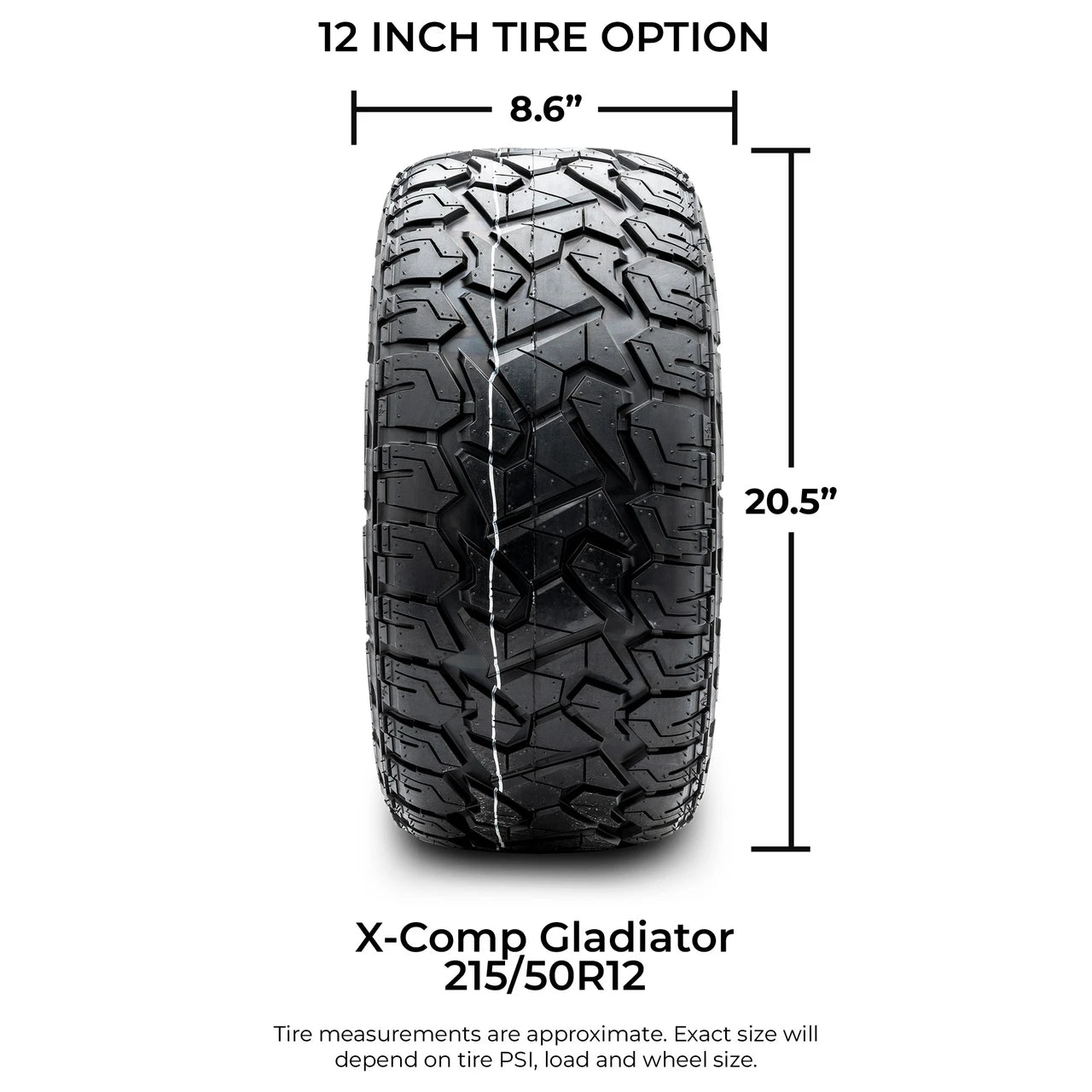 MODZ® 12" Mauler Glossy Black with Ball Mill Wheels & Off-Road Tires Combo