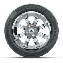 GTW® Tempest Chrome 14 in Wheels with 255/45-R14 Fusion GTR Steel Belt Radial Street Tires – Full Set