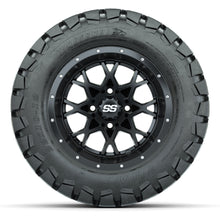 GTW® Vortex 2 Matte Black/Machined 12 in Wheels with 22X10-12 Timberwolf All-Terrain Tires – Full Set