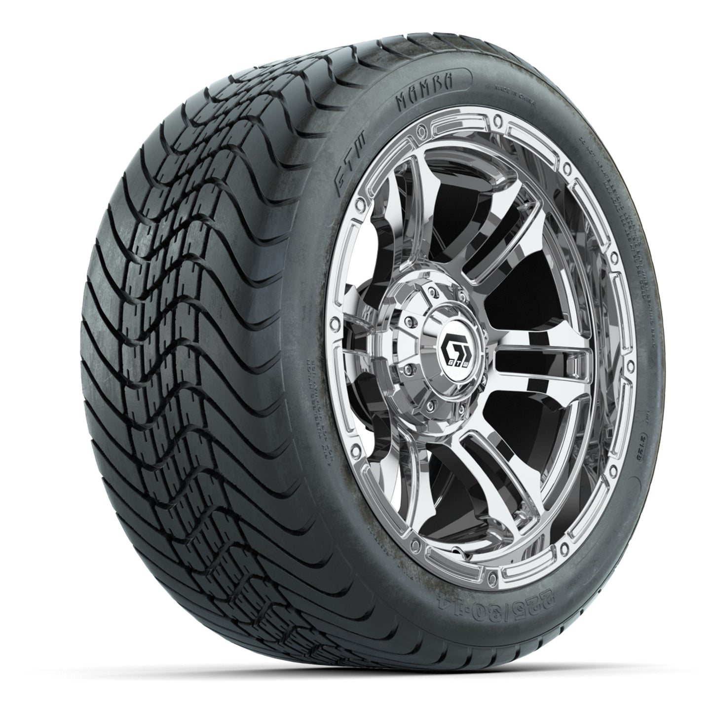 GTW Shogun Chrome 14 in Wheels with 225/30-14 Mamba Street Tires – Full Set
