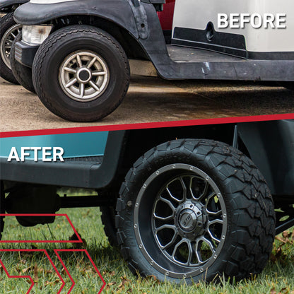 Set of (4) 14 in GTW® Volt Machined & Black Wheels with 23x10-14 Predator All-Terrain Tires