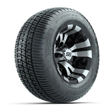 GTW Vampire Black/Machined 10 in Wheels with 205/50-R10 Fusion S/R Radial Steel Belt Street Tires - Full Set
