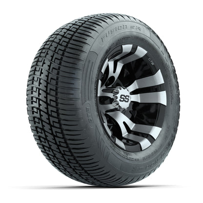 GTW Vampire Black/Machined 10 in Wheels with 205/50-R10 Fusion S/R Radial Steel Belt Street Tires - Full Set