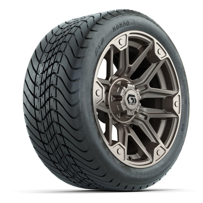 GTW Graffiti Bronze/Black 14 in Wheels with 225/30-14 Mamba Street Tires – Full Set