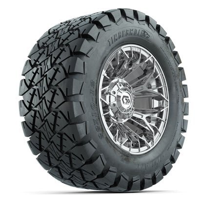 GTW® Stellar Chrome 12 in Wheels with 22X10-12 Timberwolf All-Terrain Tires – Full Set