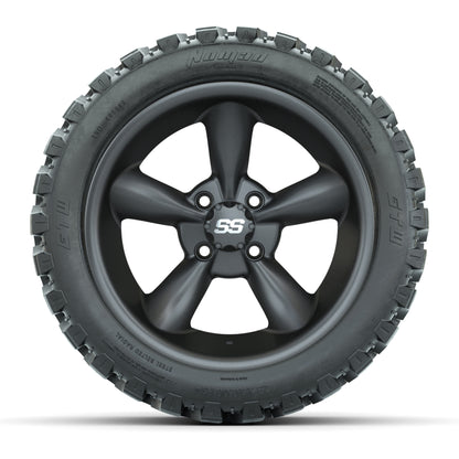 GTW® Godfather Matte Gray 14 in Wheels with 23X10-R14 Nomad Steel Belt Radial All-Terrain Tires – Full Set