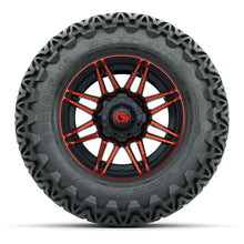 GTW® Stealth Red/Machined 12 in Wheels with 23X10.5-12 Predator All-Terrain Tires – Full Set