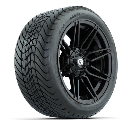 GTW Stealth Gloss Black 14 in Wheels with 225/30-14 Mamba Street Tires – Full Set
