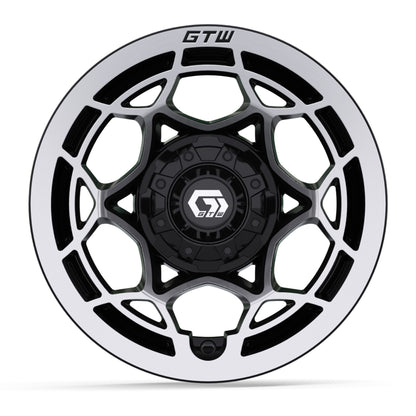 12″ GTW® Nexus Gloss Black with Silver Face Wheel