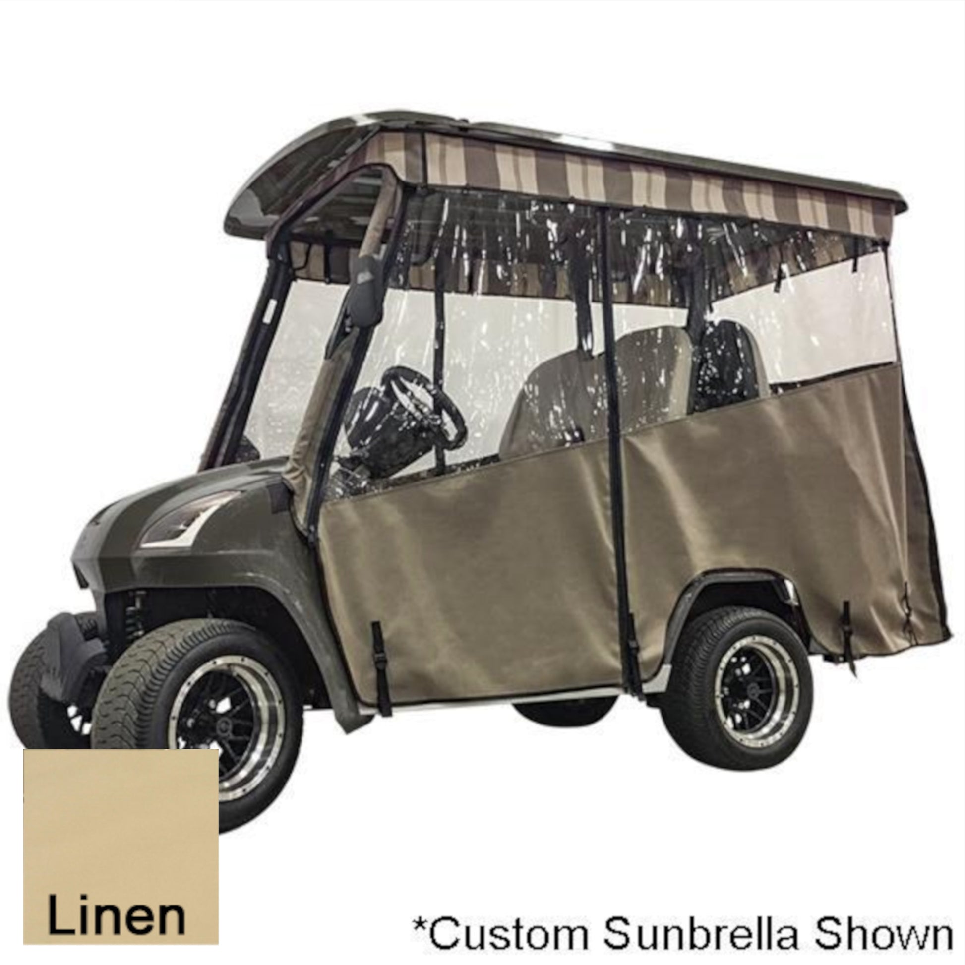 RedDot 4-Passenger Linen 3-Sided Track Style Enclosure & Valance for ICON EV Golf Carts