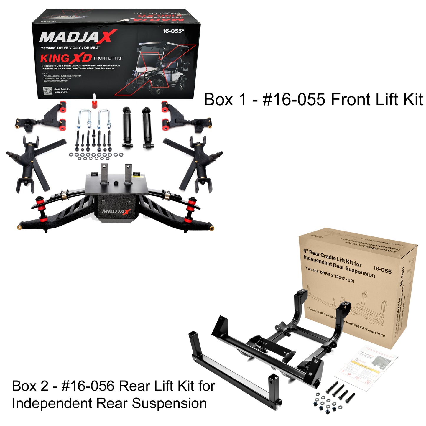 4" MadJax King XD Lift Kit for Gas Yamaha Drive2 with Independent Rear Suspension