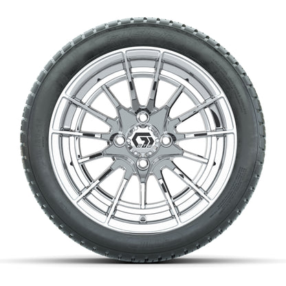 GTW® Boost Chrome 14 in Wheels with 205/30-14 Fusion Street Tires – Full Set