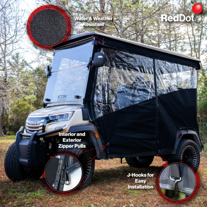 RedDot ICON Epic E40FX 4-Forward Seating w/OEM Top 3-Sided Track Style Linen Enclosure