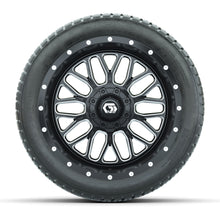 GTW® Helix Black/Machined 14 in Wheels with 205/30-R14 Fusion Street Tires – Full Set