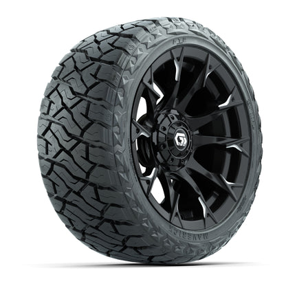 GTW Diablo Gloss Black/Machined 14 in Wheels with 23x10.00-R14 Maverick All-Terrain Tires – Full Set