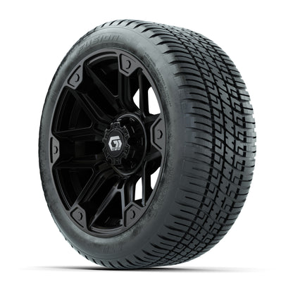 GTW® Graffiti Gloss Black 14 in Wheels with 205/30-14 Fusion Street Tires – Full Set