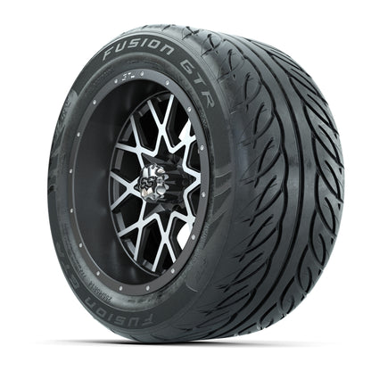 GTW® Vortex 2 Matte Gray/Machined 14 in Wheels with 255/45-R14 Fusion GTR Steel Belt Radial Street Tires – Full Set