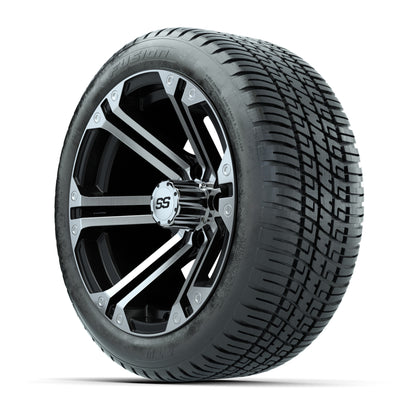 14” GTW Specter Black and Machined Wheels with 19” Fusion Street Tires – Set of 4