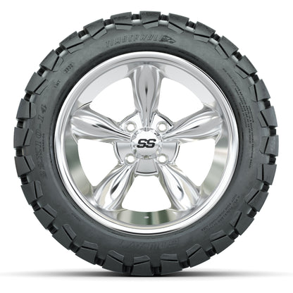 GTW Godfather Chrome 14 in Wheels with 22X10-14 Timberwolf All-Terrain Tires – Full Set