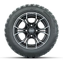 GTW® Spyder Matte Gray/Machined 12 in Wheels with 20X10-12 Nomad Steel Belt Radial All-Terrain Tires – Full Set