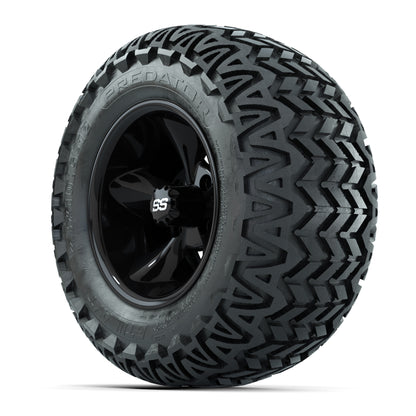 GTW® Godfather Black 12 in Wheels with 23X10.5-12 Predator All-Terrain Tires – Full Set