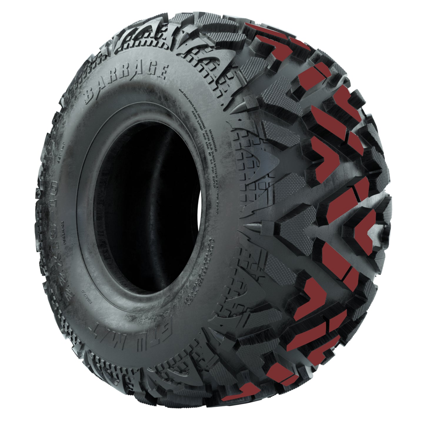GTW® Vandal Bronze/Machined 12 in Wheels with 25X10-12 Barrage Mud Tires – Full Set