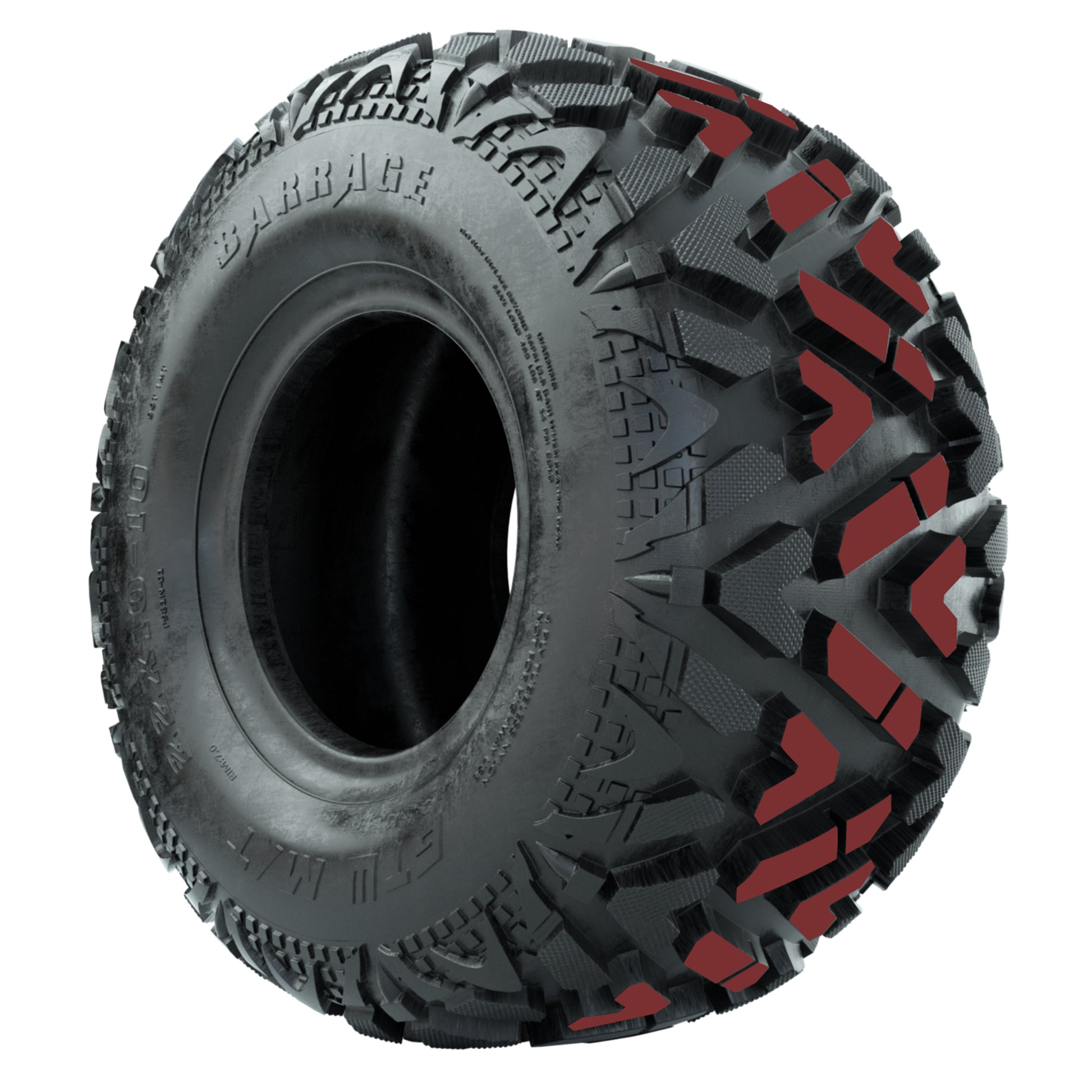 GTW Vandal Matte Black/Machined 14 in Wheels with 25x10-14 Barrage Mud Tires – Full Set