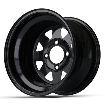12'' Spoke Glossy Black Steel Wheel (2:5 Offset)