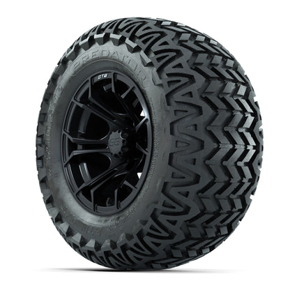 GTW Spyder Black and Machined 12 in Wheels with 23in Predator A/T Tires – Set of 4