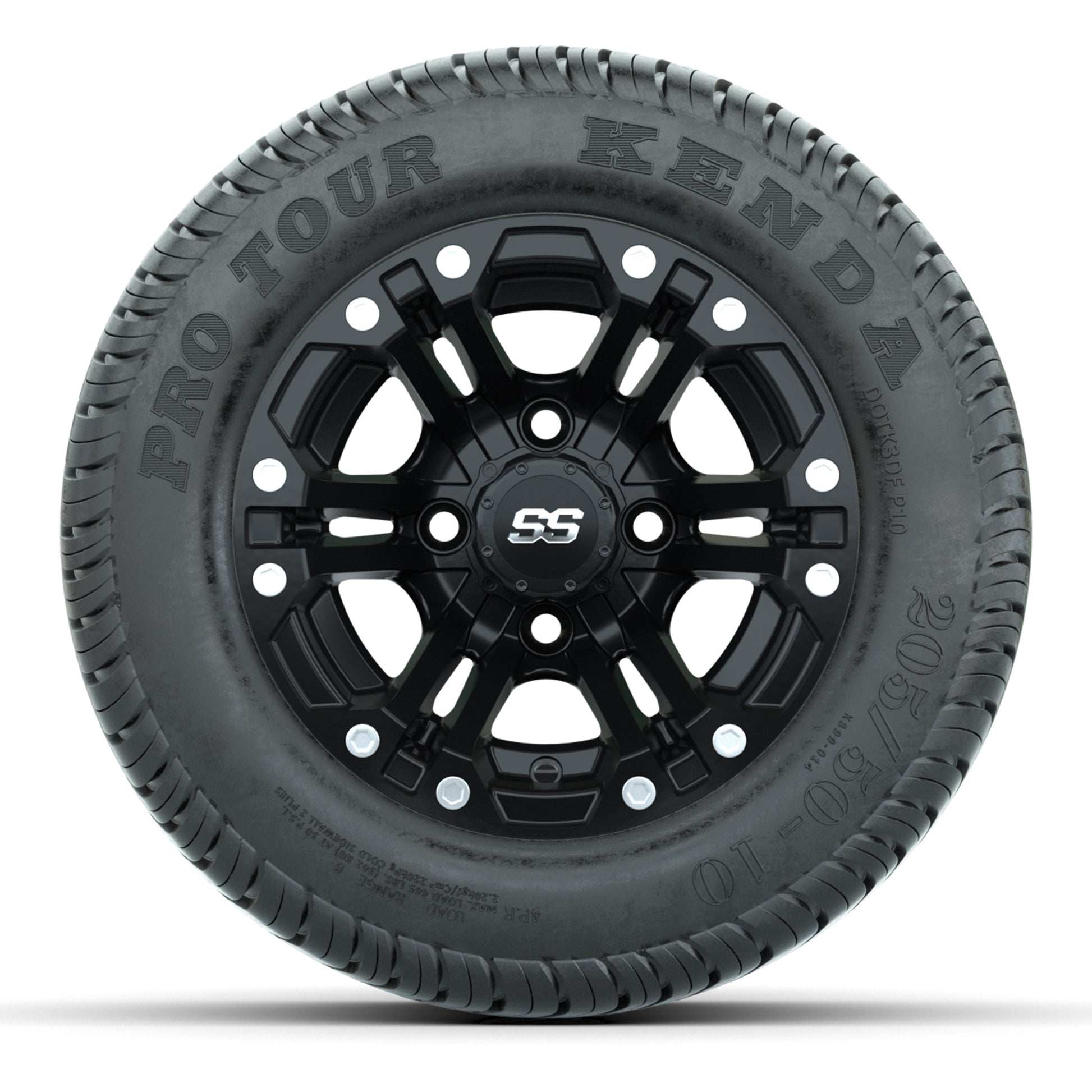 GTW Specter Matte Black 10 in Wheels with 205/50-10 Kenda Pro Tour Street Tires – Full Set