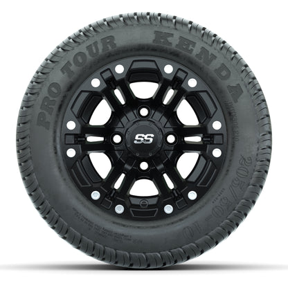 GTW Specter Matte Black 10 in Wheels with 205/50-10 Kenda Pro Tour Street Tires – Full Set