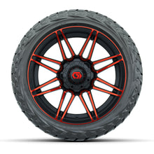 GTW Stealth Gloss Black/Red 14 in Wheels with 23x10.00-R14 Maverick All-Terrain Tires – Full Set