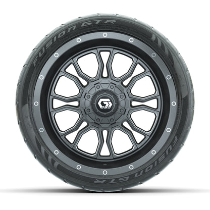 GTW Volt Gunmetal/Machined 14 in Wheels with 205/40-R14 Fusion GTR Street Tires - Full Set