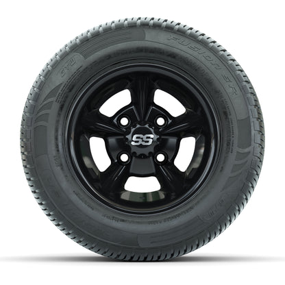 GTW Godfather Black 10 in Wheels with 205/50-R10 Fusion S/R Radial Steel Belt Street Tires – Full Set