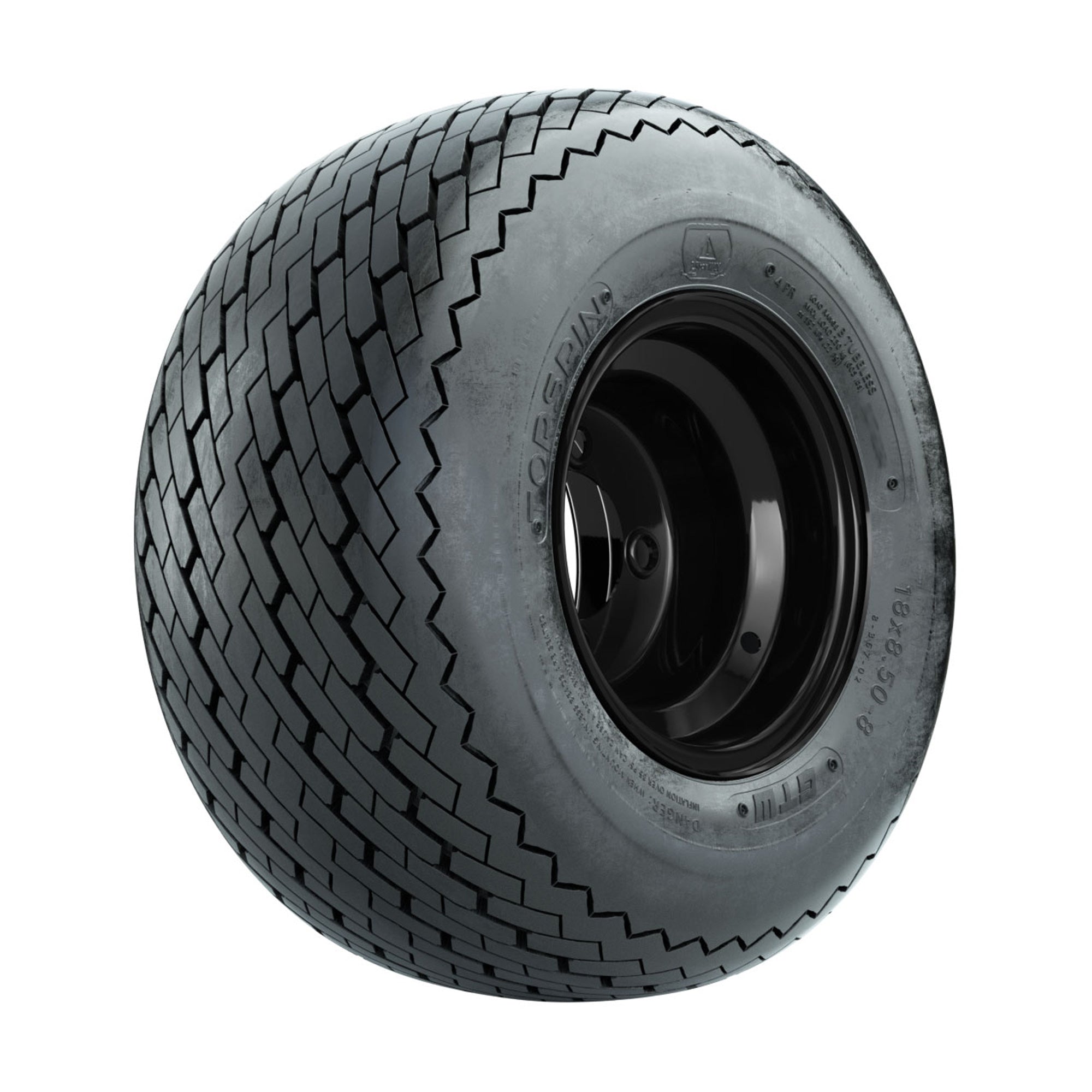 8" GTW® Topspin Tire & Black Steel Wheel Assembly