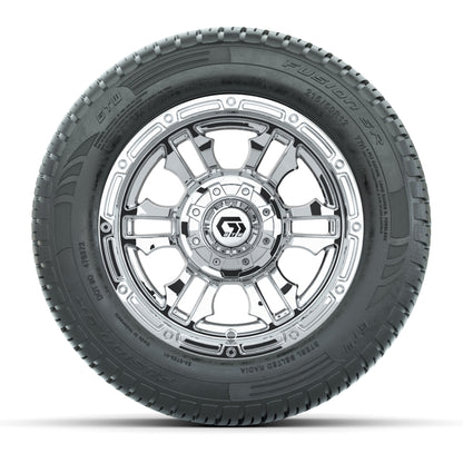 GTW® Shogun Chrome 12 in Wheels with 215/50-R12 Fusion S/R Steel Belt Radial Tires - Full Set